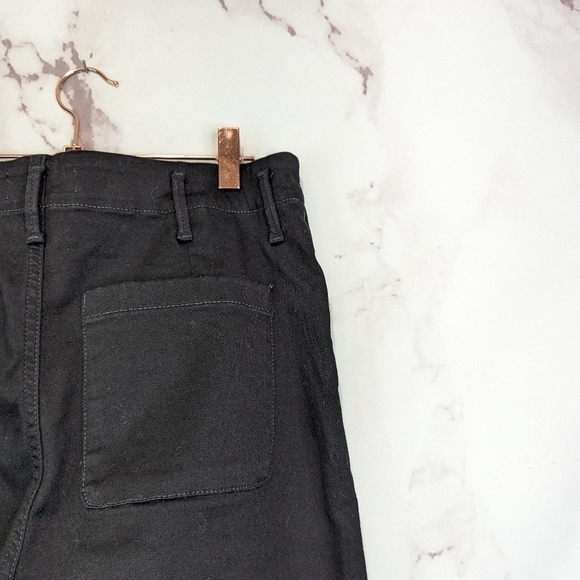 & Other Stories Pant 10 32 X 30 High Rise Black Cargo Carpenter Slit Hem Skinny - Picture 11 of 11